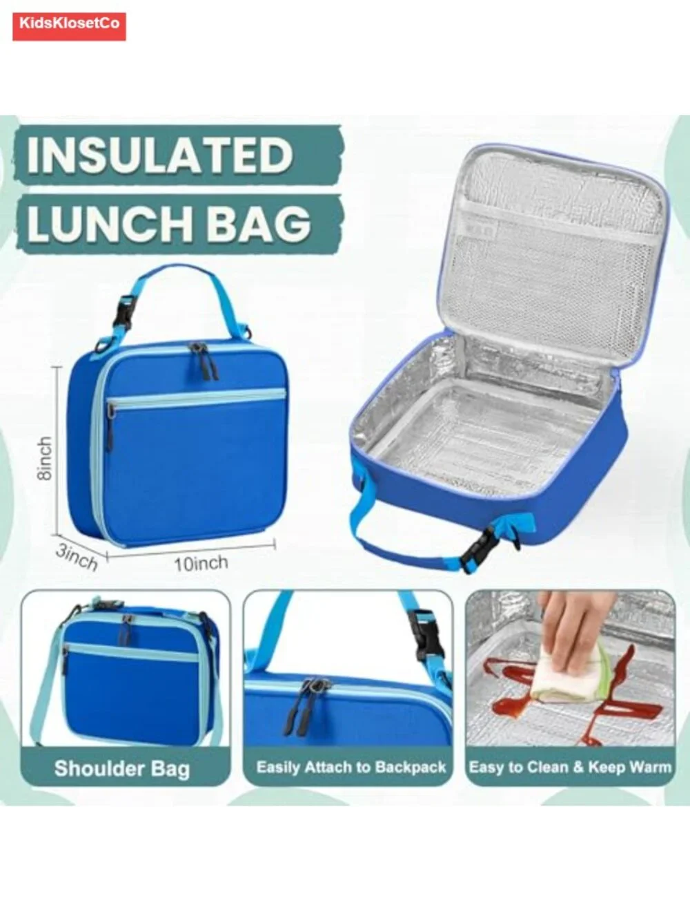Kids Lunch Box Set with Bento Box, Thermo, Bottle, Insulated Bag & Ice Pack